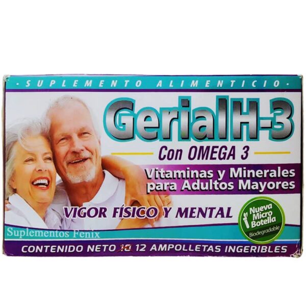 Gerrial H3 con omega vitaminas para adultos mayores.