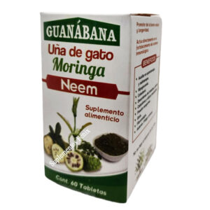 Guanábana uña de gato, moringa y neem 60 tabs